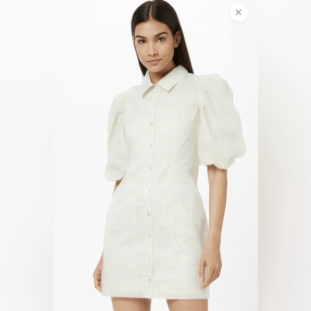 BIRGITTE HERSKIND Cotton Mini Dress puff sleeves white size 6